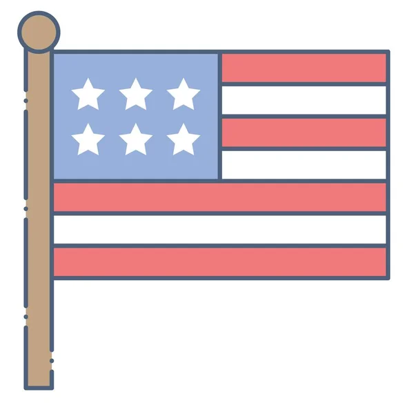 Bandera Del Vector Estados Unidos Icono Relacionado Con Día Independencia — Vector de stock