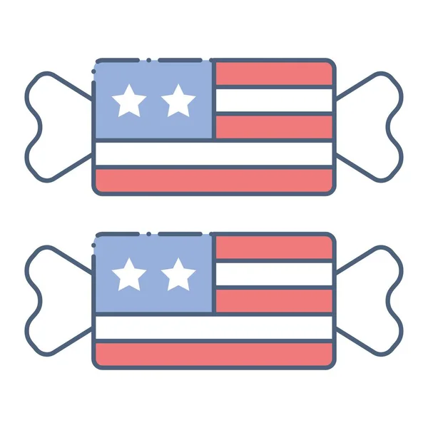 Toffee Vector Día Independencia Los Estados Unidos Icono Relacionado — Archivo Imágenes Vectoriales