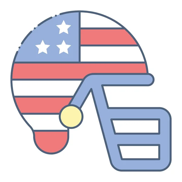 American Football Helmet Vector United State Independence Day Related Icon — Stock Vector