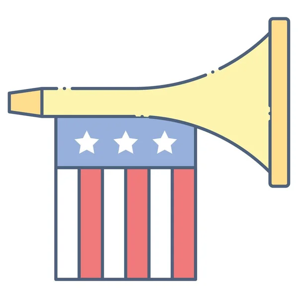 Trompetenvektor Symbol Für Den Unabhängigkeitstag Der Vereinigten Staaten — Stockvektor