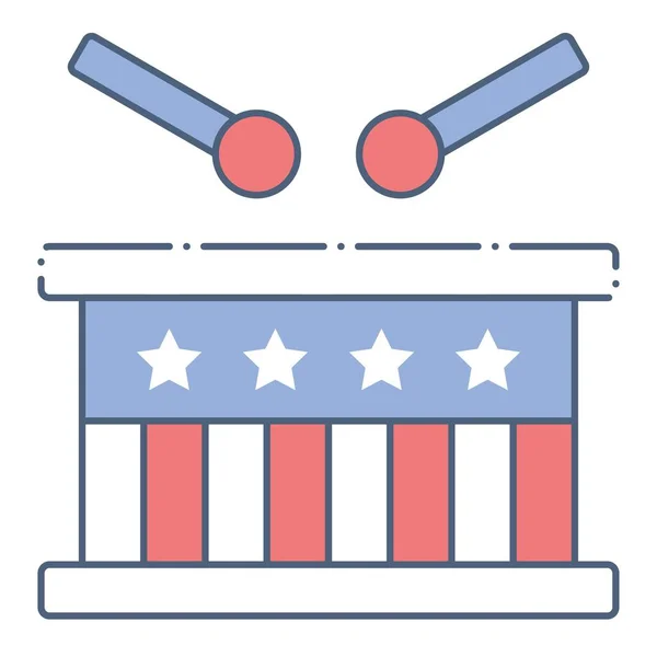 Drum Vector United State Independence Day Related Icon — 스톡 벡터