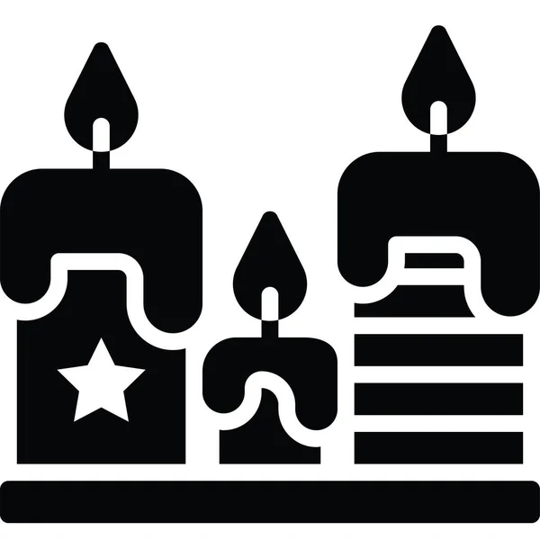 Kerzen Vektor Symbol Für Den Unabhängigkeitstag Der Vereinigten Staaten — Stockvektor