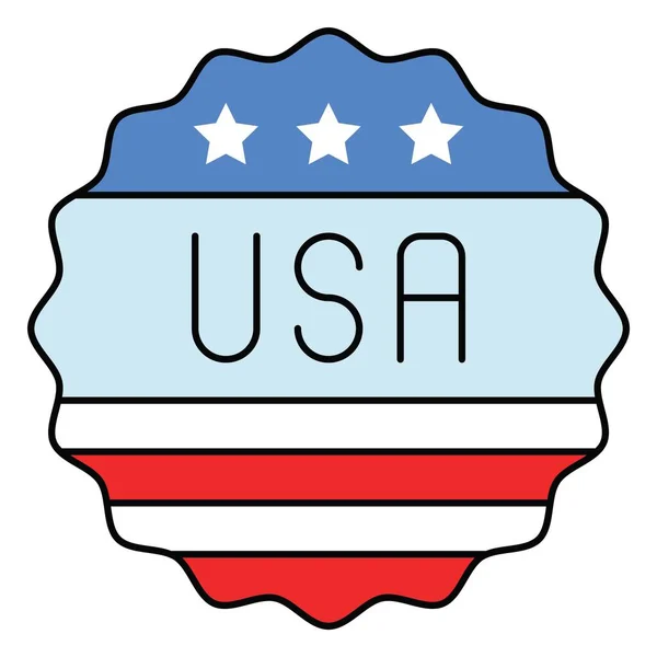 Wektor Odznaki Usa Ikona Związana Dniem Niepodległości Stanów Zjednoczonych — Wektor stockowy