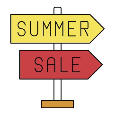 Yönlendirme simgesi, yaz indirimli vektör illüstrasyonu