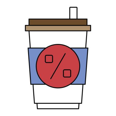 İçecek ikonu, yaz indirimi vektör illüstrasyonu
