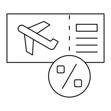 Havalimanı bilet simgesi, yaz indirimli vektör illüstrasyonu