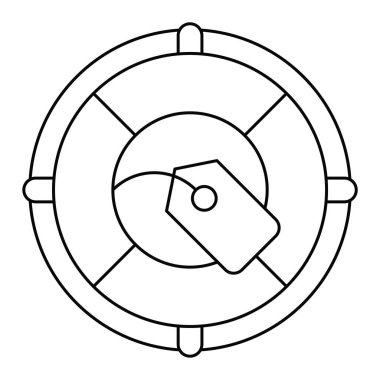 Yüzme yüzüğü simgesi, yaz indirimi bağlantılı vektör illüstrasyonu