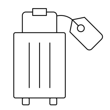 Seyahat çantası simgesi, yaz indirimli vektör illüstrasyonu