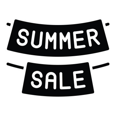 Asılı işaret simgesi, yaz indirimi bağlantılı vektör illüstrasyonu