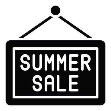 Asılı işaret simgesi, yaz indirimi bağlantılı vektör illüstrasyonu