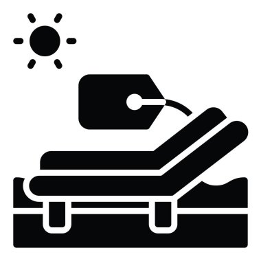 Plaj sandalyesi simgesi, yaz indirimli vektör illüstrasyonu