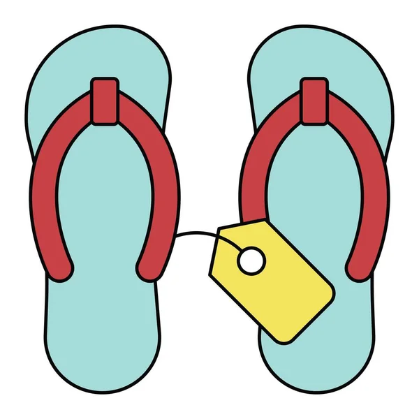 Sandalen Icoon Zomer Verkoop Gerelateerde Vector Illustratie — Stockvector