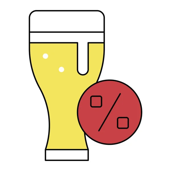 Piwo Szklane Ikona Letnia Wyprzedaż Związane Wektor Ilustracja — Wektor stockowy
