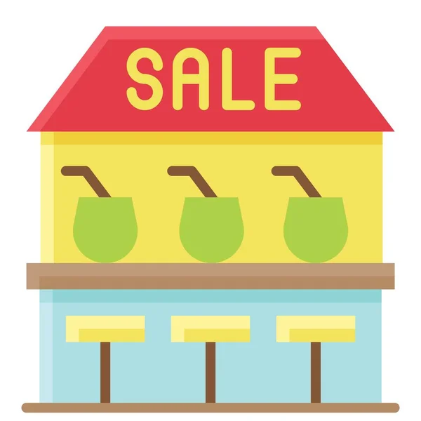 Beverage Stall Icon Summer Sale Related Vector Illustration — Stock Vector