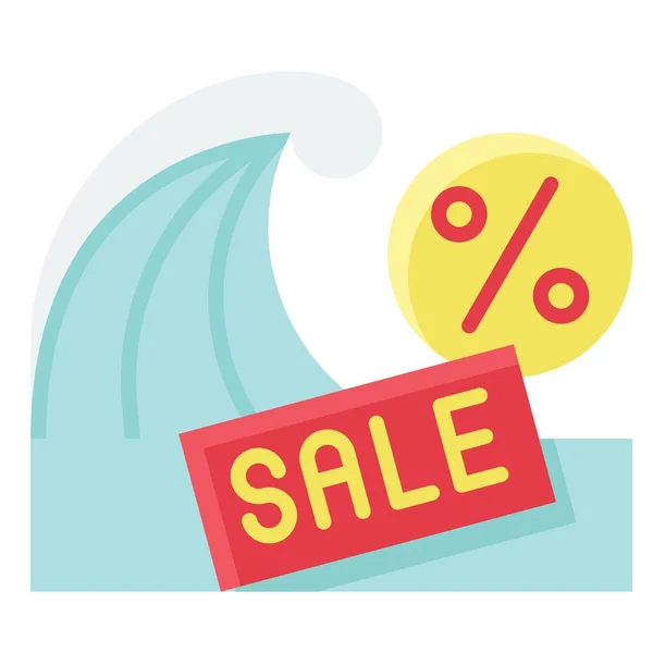 Wave Sale Sign Icon Summer Sale Related Vector Illustration — Stock Vector