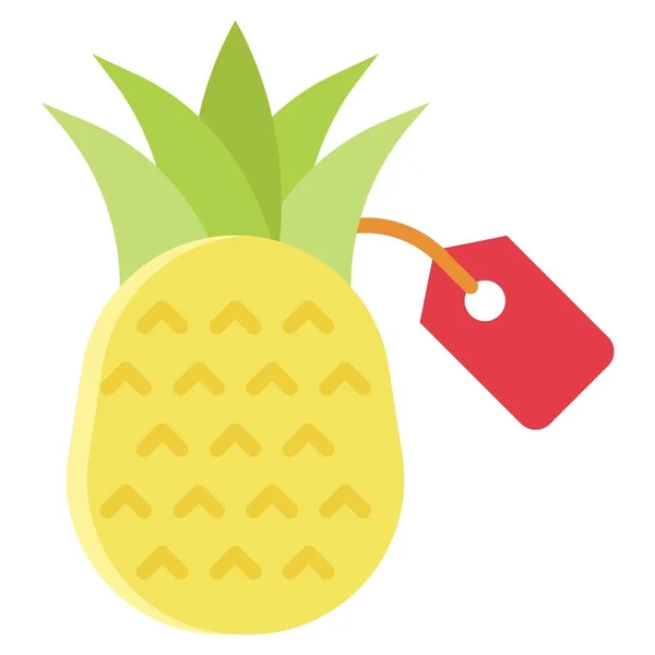 带有价格标签图标的菠萝 夏季销售相关病媒说明 — 图库矢量图片