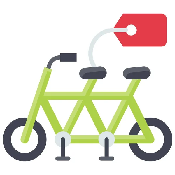 Fiets Met Tag Icoon Zomer Verkoop Gerelateerde Vector Illustratie — Stockvector