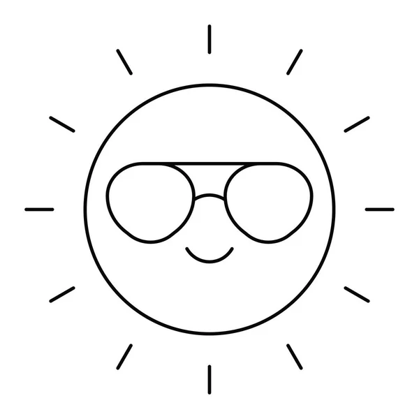 Sun Sunglasses Icon Summer Sale Related Vector Illustration — Stock Vector