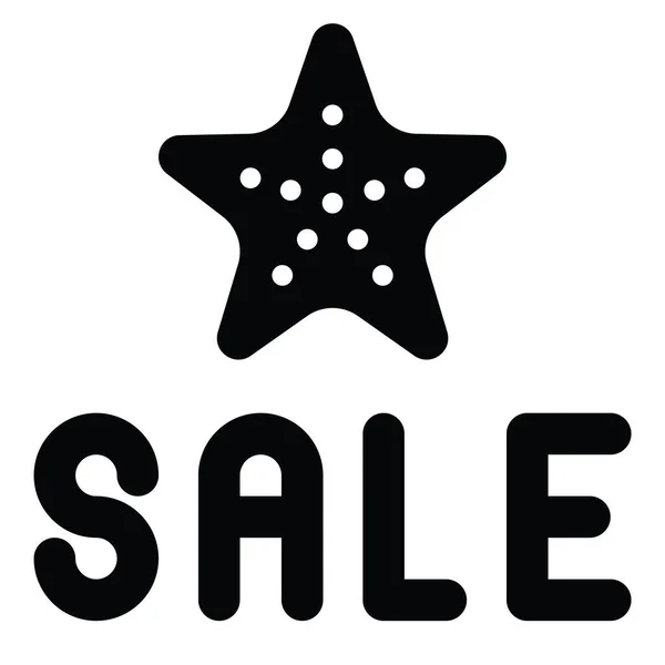 Морская Звезда Иконкой Алфавита Продажи Векторная Иллюстрация Материалов Летней Продажи — стоковый вектор