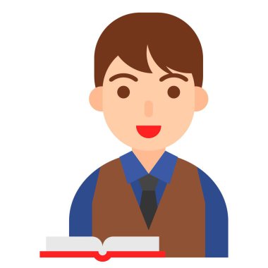 Bilgin simgesi, meslek ve işle ilgili vektör illüstrasyonu