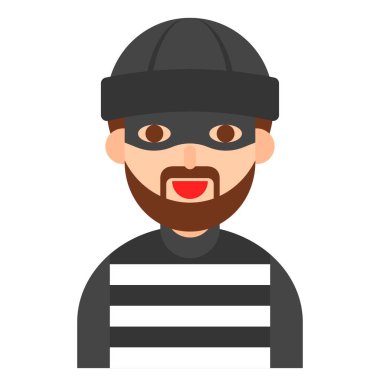 Hırsız simgesi, meslek ve işle ilgili vektör illüstrasyonu