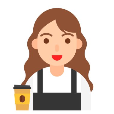 Barista simgesi, meslek ve işle ilgili vektör illüstrasyonu