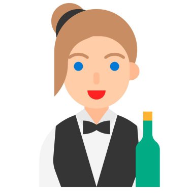 Sommelier simgesi, meslek ve işle ilgili vektör illüstrasyonu