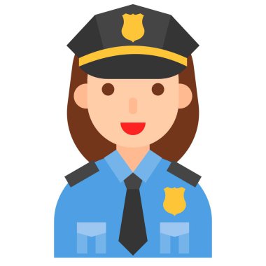 Polis simgesi, meslek ve işle ilgili vektör illüstrasyonu