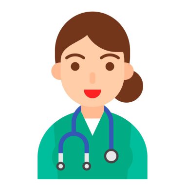 Doktor simgesi, meslek ve işle ilgili vektör çizimi