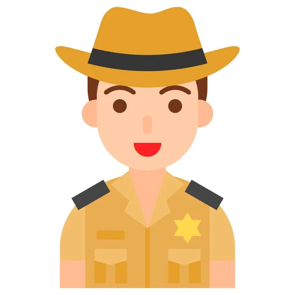 Icono Del Sheriff Profesión Ilustración Vectorial Relacionada Con Trabajo — Vector de stock