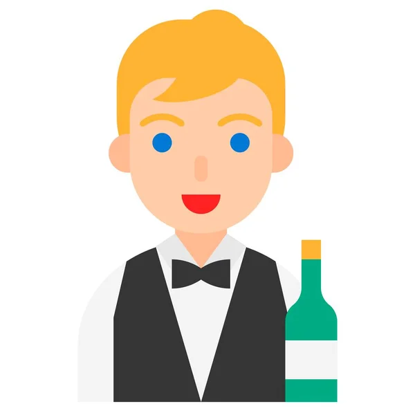 Sommelier Icon Profession Job Related Vector Illustration — Stock Vector