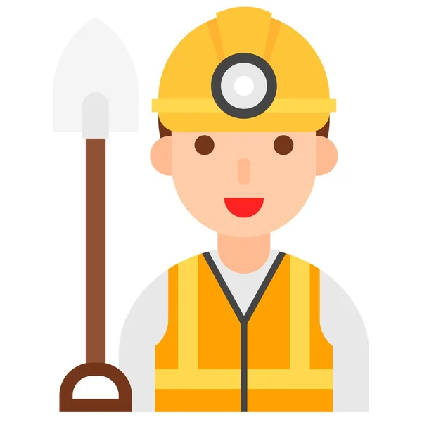 Icono Minero Profesión Ilustración Vectorial Relacionada Con Trabajo — Vector de stock