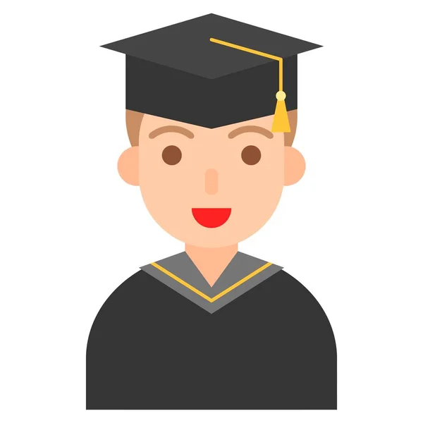 Graduate Man Icoon Beroep Functie Gerelateerde Vector Illustratie — Stockvector