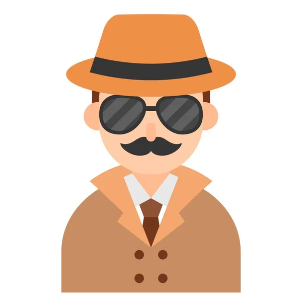 Detective Icon Profession Job Related Vector Illustration — Stock Vector