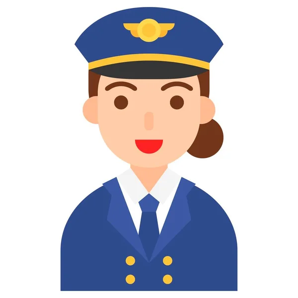 Captain Icon Profession Job Related Vector Illustration — Stock Vector