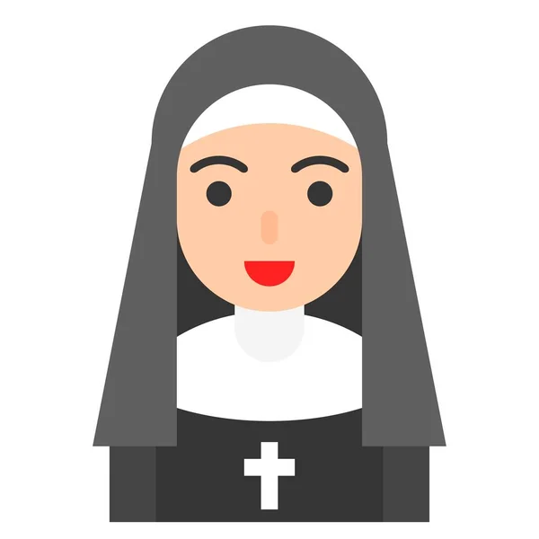 Иконка Монахини Профессия Связанная Работой Векторная Иллюстрация — стоковый вектор