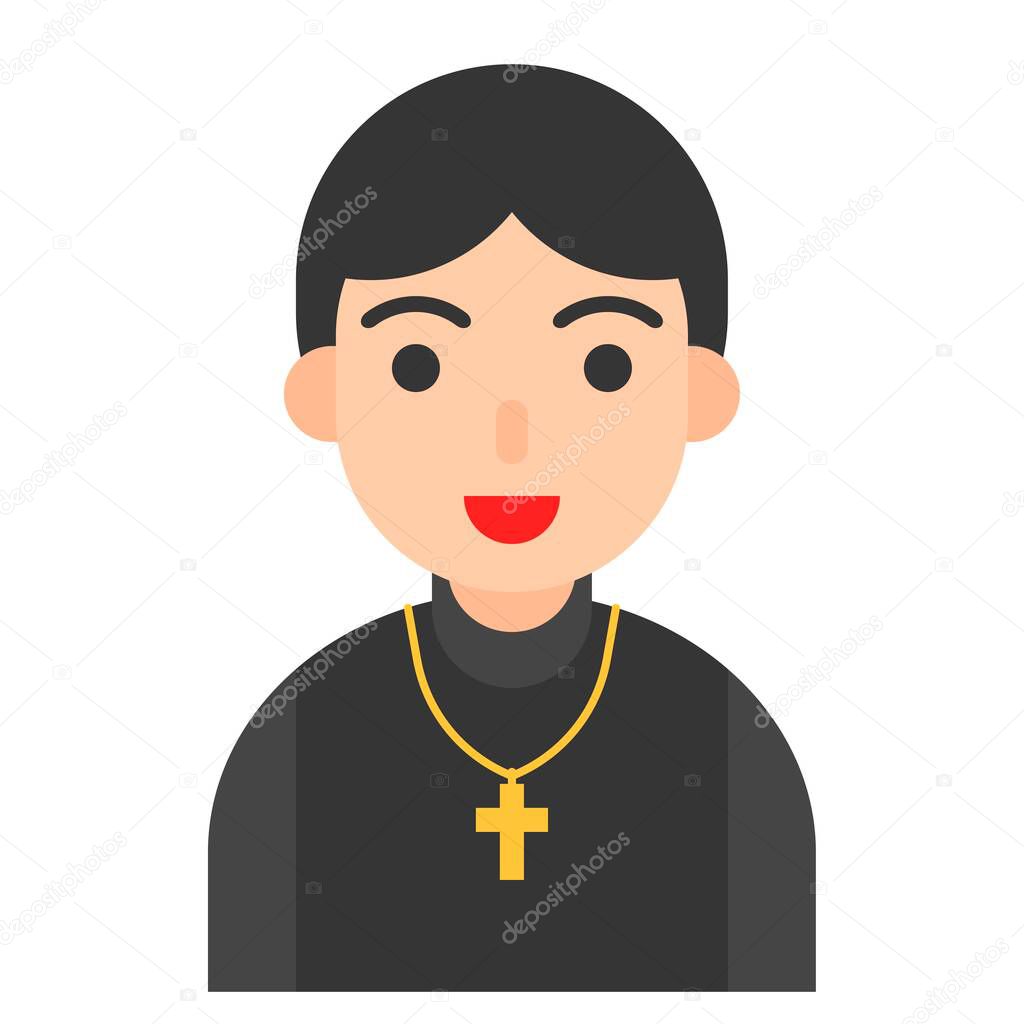 Priest icon, profession and job related vector illustration