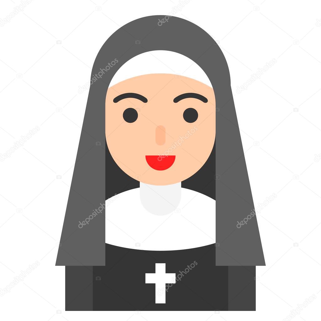 Nun icon, profession and job related vector illustration