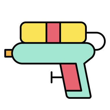 Su tabancası simgesi, Yaz tatili vektör illüstrasyonu