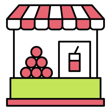 Meyve suyu ikonu, yaz tatili vektör illüstrasyonu