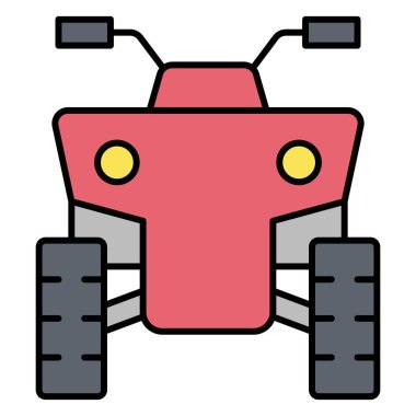 Arazi aracı simgesi, yaz tatili vektör illüstrasyonu