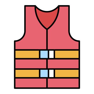 Can yeleği simgesi, yaz tatili illüstrasyonu