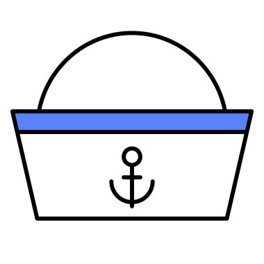 Sailor cap simgesi, Yaz tatili vektör çizimi