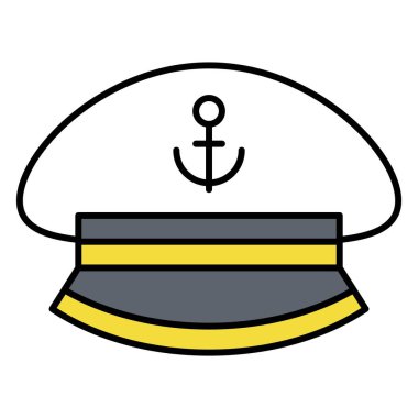 Zirvedeki başlık simgesi, yaz tatili bağlantılı vektör illüstrasyonu