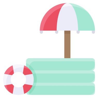 Şişirilebilir havuz ikonu, yaz tatili vektör illüstrasyonu