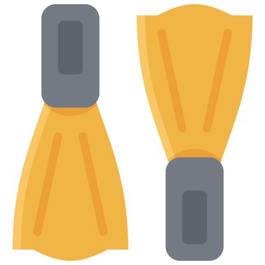 Yüzme yüzme yüzgeci simgesi, yaz tatili vektör illüstrasyonu