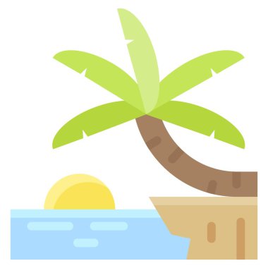 Cliff ve Sun ikonu, Yaz tatili illüstrasyonu