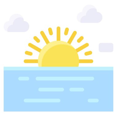 Deniz Gündoğumu ikonu, Yaz tatili illüstrasyonuyla ilgili