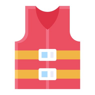 Can yeleği simgesi, yaz tatili illüstrasyonu