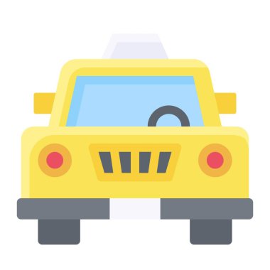 Taksi arabası simgesi, yaz tatili vektör illüstrasyonu